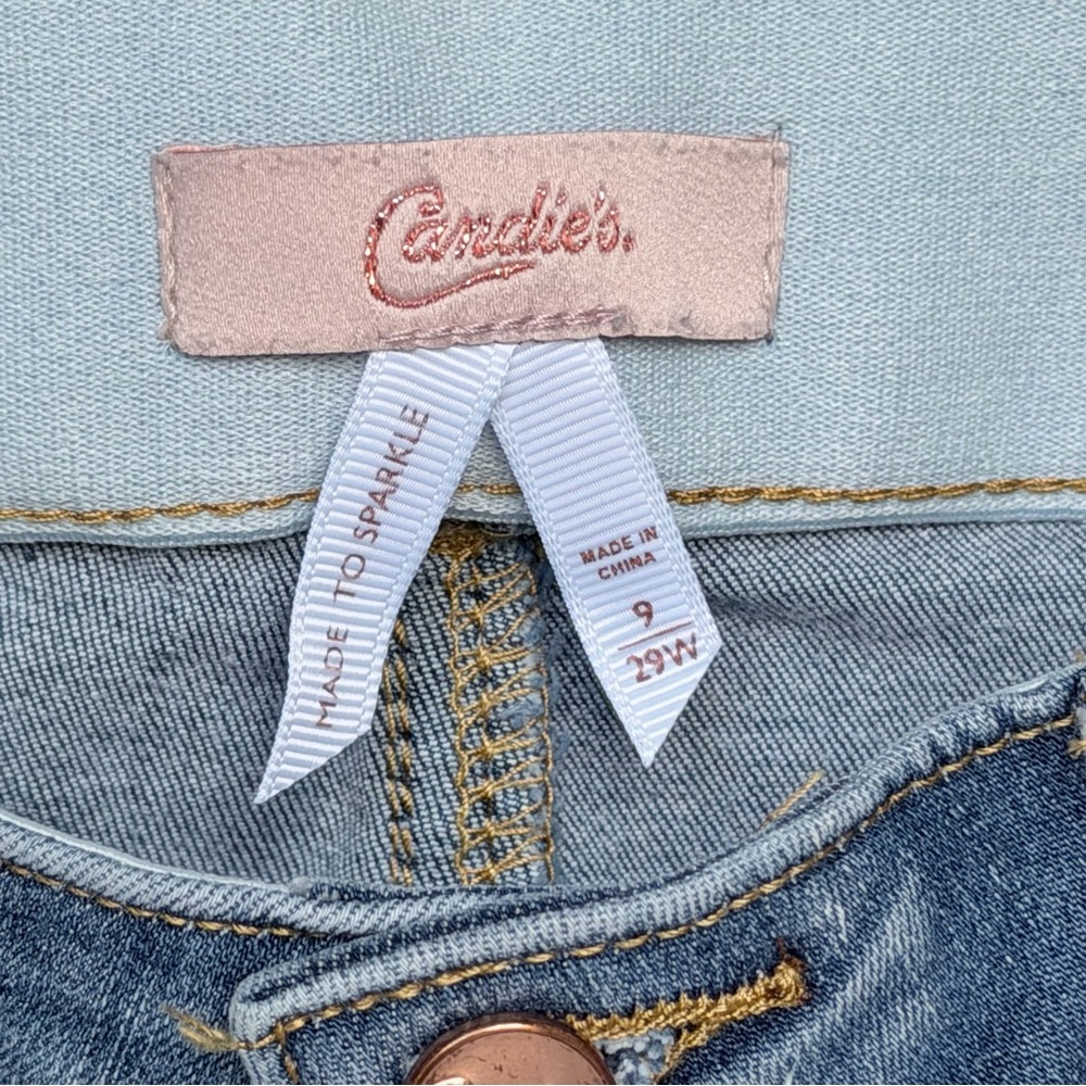 Candie's Light Blue Skinny Jeans with Distress - Picture 2 of 6